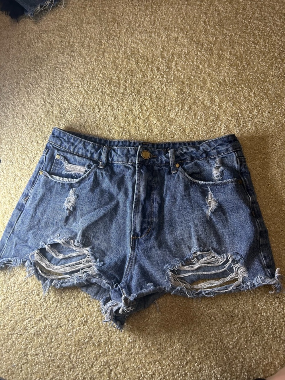 Articles of Society denim distressed shorts.